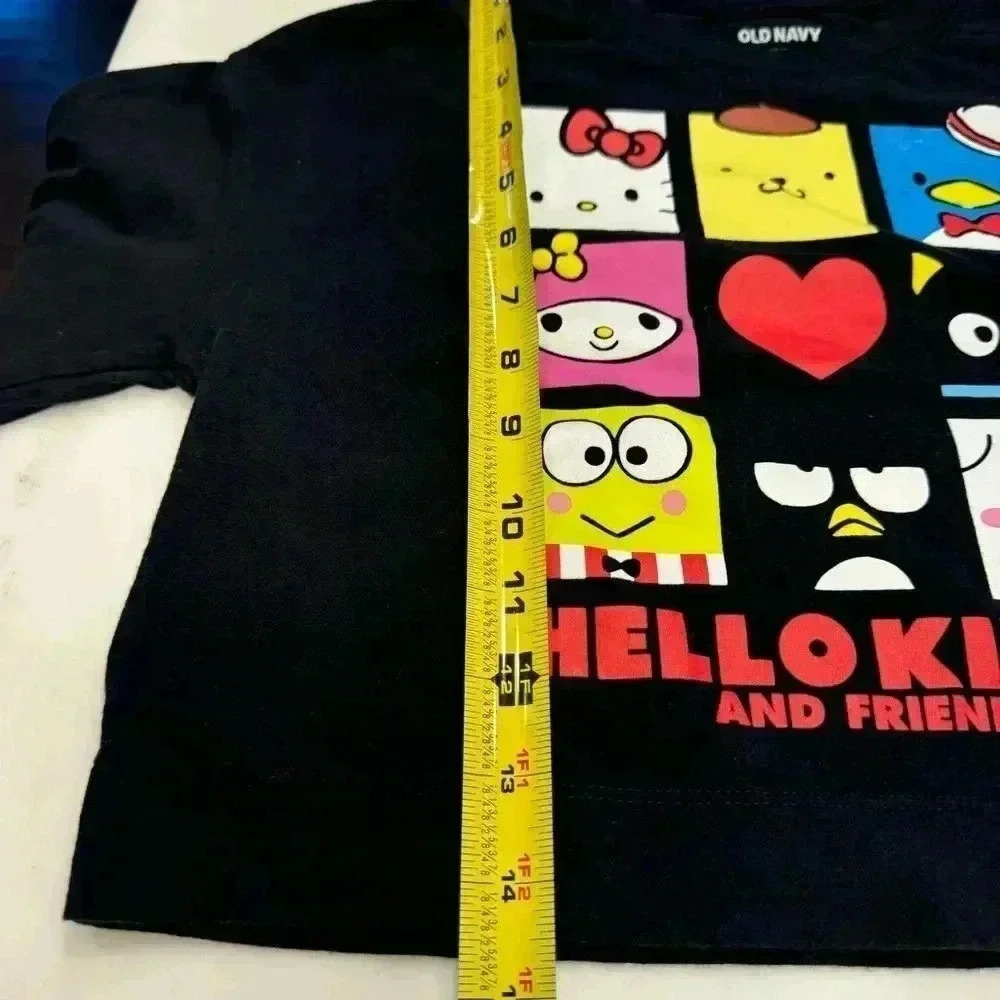 Old navy hello kitty & friends girls black long sleeve graphic tee shirt sz M-8 - Picture 6 of 7